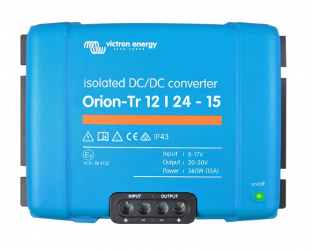 Victron Orion-Tr DC-DC-omvandlare, 12V in 24V ut, isolerad 15A i gruppen Billjud / Tillbehör / Batteriladdare hos BRL Electronics (421VOTR122415IO)