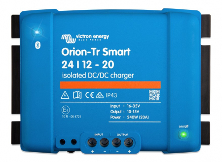 DC-DC-laddare från Victron, 24V in och 12V ut, isolerad, 20A.