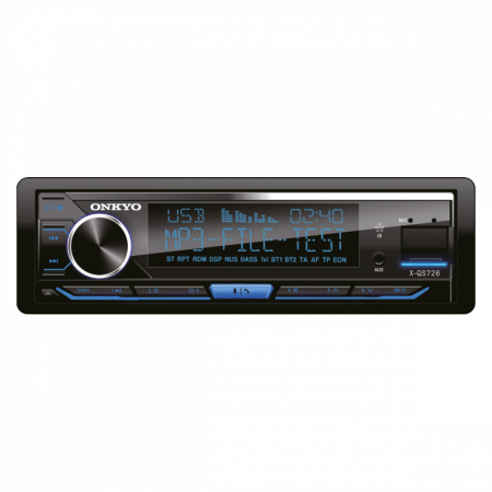 Onkyo X-QS726, Bluetooth-bilstereo med 3 par lågnivå (4V) och inbyggd DSP i gruppen Billjud / Bilstereo / Enkeldin hos BRL Electronics (806XQS726)