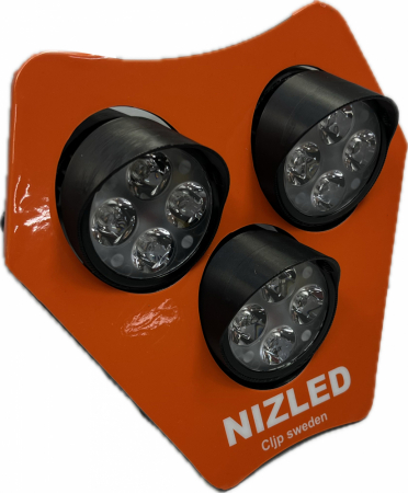 Trippel lampfäste 115w KTM 4-takt 2024-, orange, kallvit 3xE40F NIZLED i gruppen Billjud / LED-Belysning / Enduro / Lampkåpor hos BRL Electronics (871KTM24E40F3)