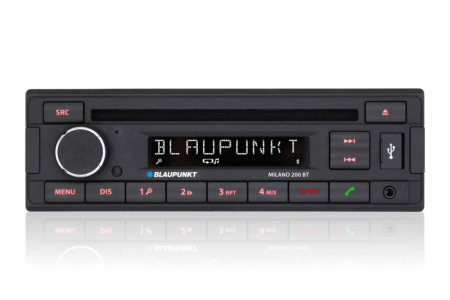 Blaupunkt Milano 200 BT, retro bilstereo med Bluetooth i gruppen Billjud / Bilstereo / Enkeldin hos BRL Electronics (873MILANO200BT)