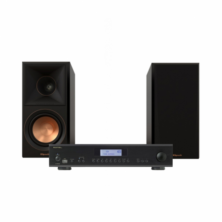 Rotel A12 MKII & Klipsch RP-500M II, svart 2.0 stereopaket i gruppen Paketlösningar / Paket för hemmet / Stereopaket hos BRL Electronics (SETA12MKIIPKT1)