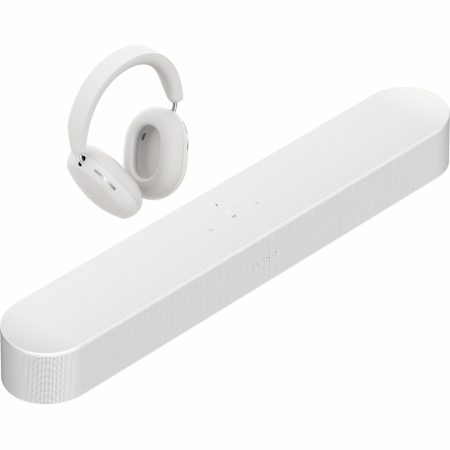 Sonos Beam (gen 2) vit soundbar med vit Sonos Ace, underhållningspaket i gruppen Hemmaljud / Hörlurar / Over-Ear hos BRL Electronics (SETBEAMG2PKT4)