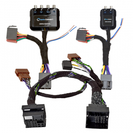 Hög-lågnivåomvandlare för BMW 2003-2019, med kablar och kontakter.