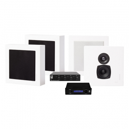 System One A50BT, SC4B & 2 par mattvita DLS Flatbox Mini i gruppen Paketlösningar / Paket för hemmet / Multiroompaket hos BRL Electronics (SETFLATBOXMINIPKT1)