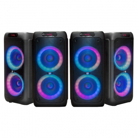 4-pack Arcsound HAZE (gen.2), partyhögtalare med trådlös mikrofon och Bluetooth i gruppen Hemmaljud / Högtalare / Partyhögtalare hos BRL Electronics (SETHAZEX4)