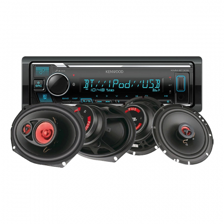 Kenwood KMM-BT309 & Bass Habit PLAY-högtalare, bilstereopaket i gruppen Paketlösningar / Paket för bilen / Bilstereopaket hos BRL Electronics (SETKMMBT309BHPLAY)