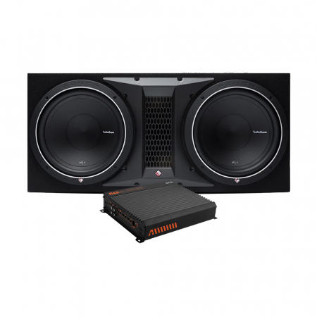 Rockford Fosgate P1-2x12 & GAS MAD A2-1200.1DFL, baspaket i gruppen Paketlösningar / Paket för bilen / Baspaket hos BRL Electronics (SETP12X12PKT10)