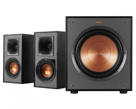 Klipsch R-41PM & R-100SW högtalarpaket 2.1 i gruppen Paketlösningar / Paket för hemmet / Högtalarpaket hem hos BRL Electronics (SETR41PMPKT)