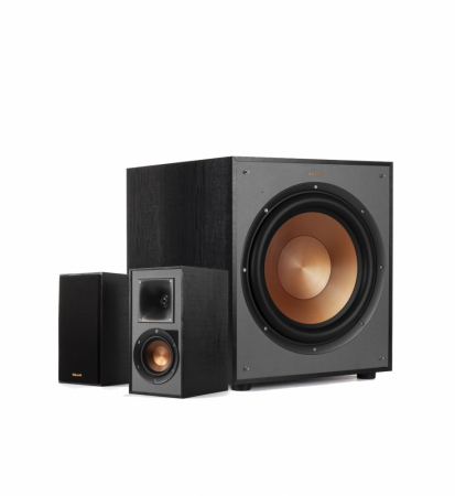 Klipsch R-41PM & Klipsch R-120SW 2.1 högtalarpaket, svart i gruppen Paketlösningar / Paket för hemmet / Högtalarpaket hem hos BRL Electronics (SETR41PMPKT1)