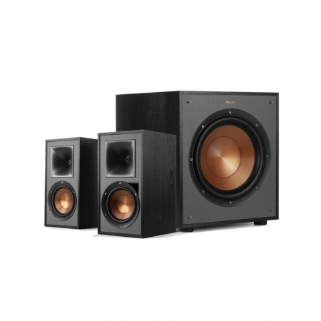 Klipsch R-51PM & Klipsch R-100SW 2.1 högtalarpaket, svart i gruppen Paketlösningar / Paket för hemmet / Högtalarpaket hem hos BRL Electronics (SETR51PMPKT4)