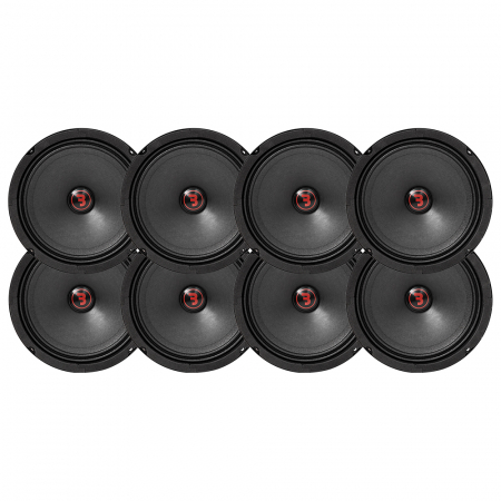 8-pack Bass Habit Rebel SR165M, 6.5 tums midbasar i gruppen Paketlösningar / Paket för bilen / SPL Högtalarpaket hos BRL Electronics (SETSR165MX8)