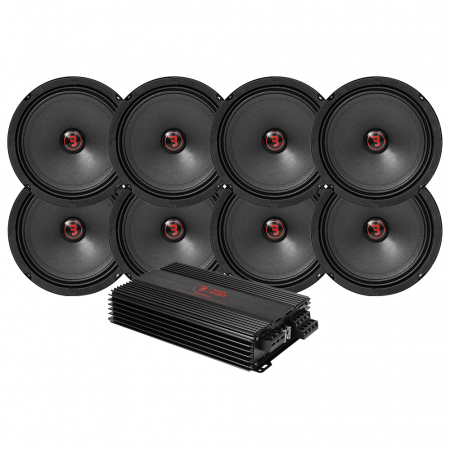 8-pack Bass Habit Rebel SR165M med RA800W, large i gruppen Paketlösningar / Paket för bilen / SPL Högtalarpaket hos BRL Electronics (SETSR165PKT3)