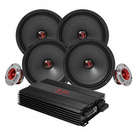 Bass Habit Rebel SR165M med SR25T & RA800W, SPL-paket medium i gruppen Paketlösningar / Paket för bilen / SPL Högtalarpaket hos BRL Electronics (SETSR165PKT4)