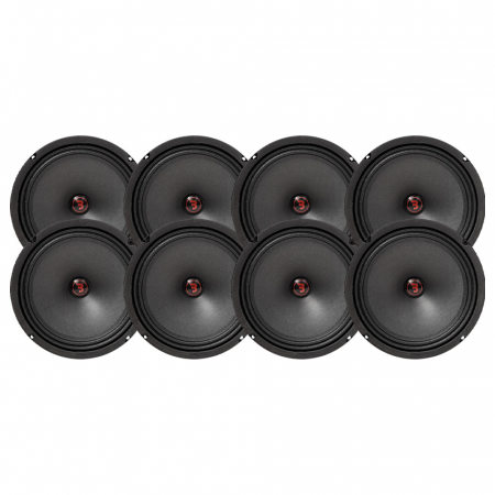 8-pack Bass Habit Rebel SR200M, 8 tums midbasar i gruppen Paketlösningar / Paket för bilen / SPL Högtalarpaket hos BRL Electronics (SETSR200MX4)