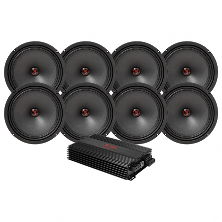 8-pack Bass Habit Rebel SR200M med RA800W, large i gruppen Paketlösningar / Paket för bilen / SPL Högtalarpaket hos BRL Electronics (SETSR200PKT2)