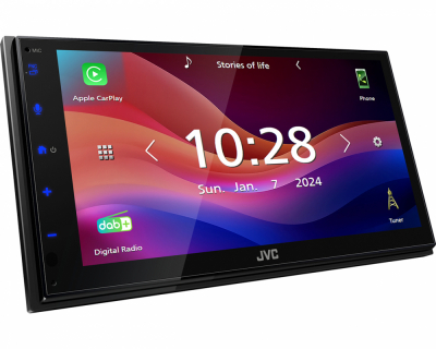 JVC KW-M695DBW, bilstereo med DAB, trådlös Carplay & Android Auto