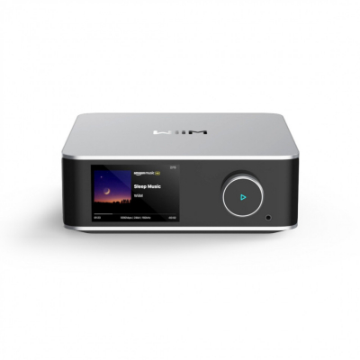 WiiM Ultra nätverksspelare med HDMI ARC, pekskärm & Chromecast, silver