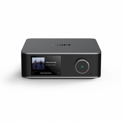 WiiM Ultra nätverksspelare med HDMI ARC, pekskärm & Chromecast, mörkgrå