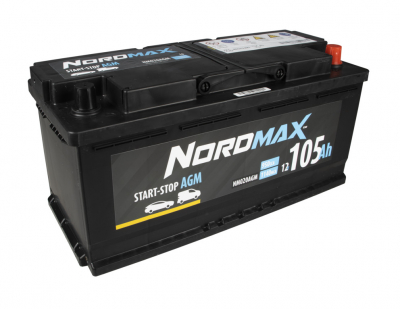 Nordmax AGM-batteri, 105Ah / 12V