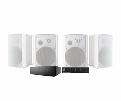 Sonos Amp med SC4B högtalarväxel & 2 par vita DLS MB6i