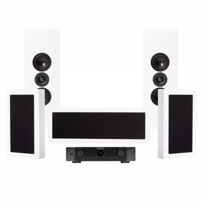 Marantz Cinema 70S & DLS Flatbox XL On-Wall 5.0 hemmabiopaket, vit