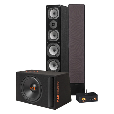 Dynavoice M-65 EX v4 med baslåda och förstärkare, 2.1 festpaket