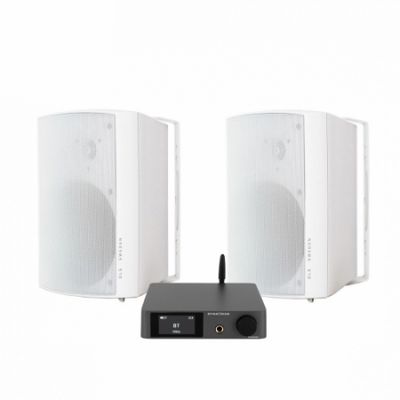 Dynavoice CA802BT & DLS MB6i utomhushögtalare, vit