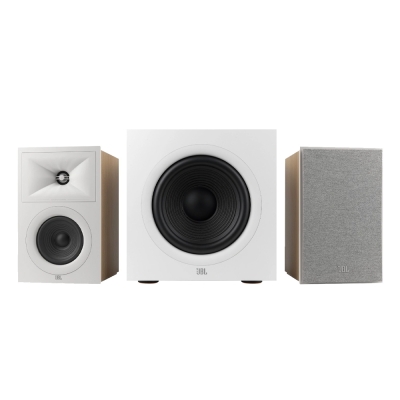 JBL Stage 240B med 200P, 2.1 högtalarpaket vitt