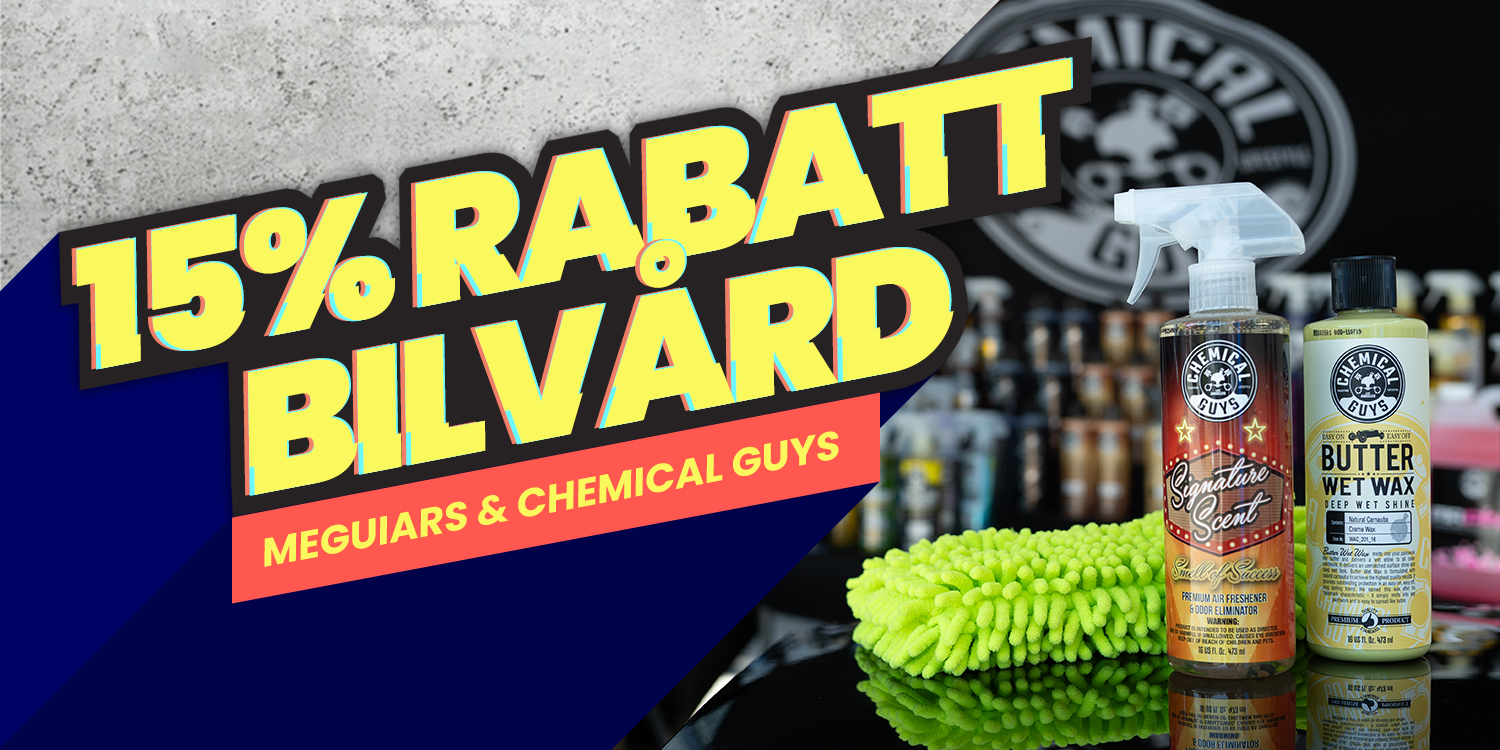 15% på BIlvård från Meguiars och Chemical Guys