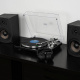 Dayton Audio TT-1BTB, skivspelare med BT, USB och inbyggt RIAA, svart